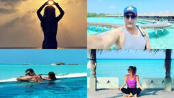 Wasim Akram and Shaniera Akram enjoying vacations at Maldives