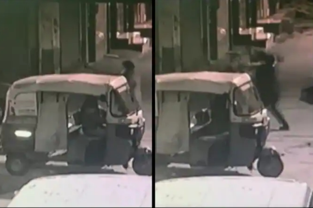 Man hits woman