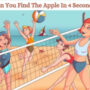 Brain Teaser: Find the hidden apple on the beach