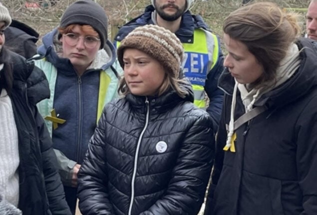 Greta Thunberg arrested outside town in western Germany