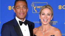 T.J. Holmes and Amy Robach return to New York together after PDA in Miami