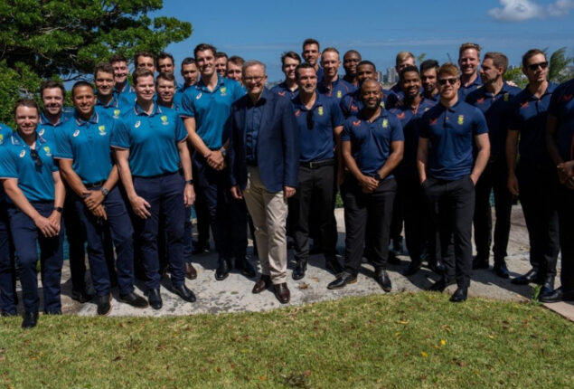 PM Australia Anthony Albanese hosted South African and Australian cricket teams