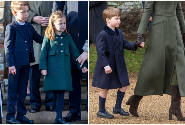 Prince Louis dressed shorts on Christmas Day when George was in trousers