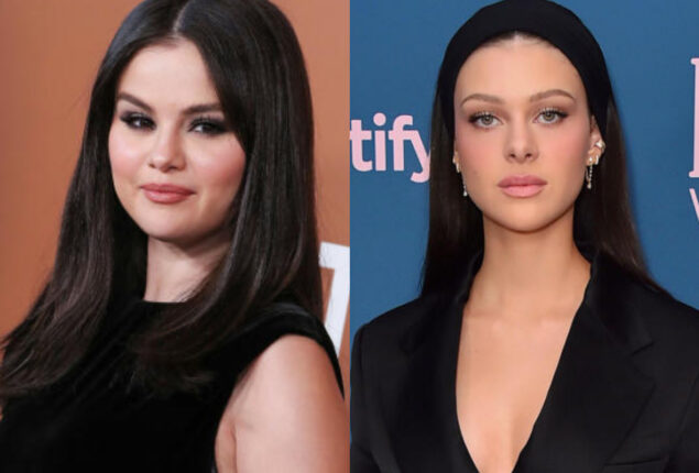 Selena Gomez and Nicola Peltz Match in metallic Valentino dresses and display tattoos