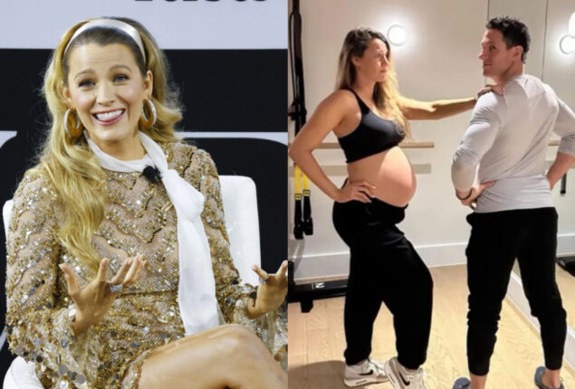 Blake Lively jokes about how her pregnancy bump is developing
