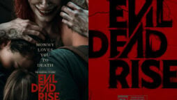 The “Evil Dead Rise” poster shows a mother’s love in a terrifying way