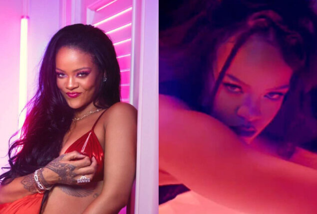 Rihanna is “crushing hearts and snappin’ necks.” in Valentine’s Day campaign