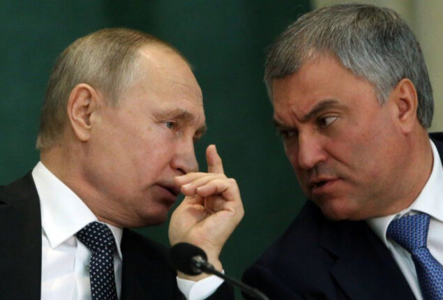 Vyachlesav Volodin says expat war critics should lose homes
