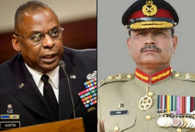 US Secretary Defence telephones COAS General Asim Munir  