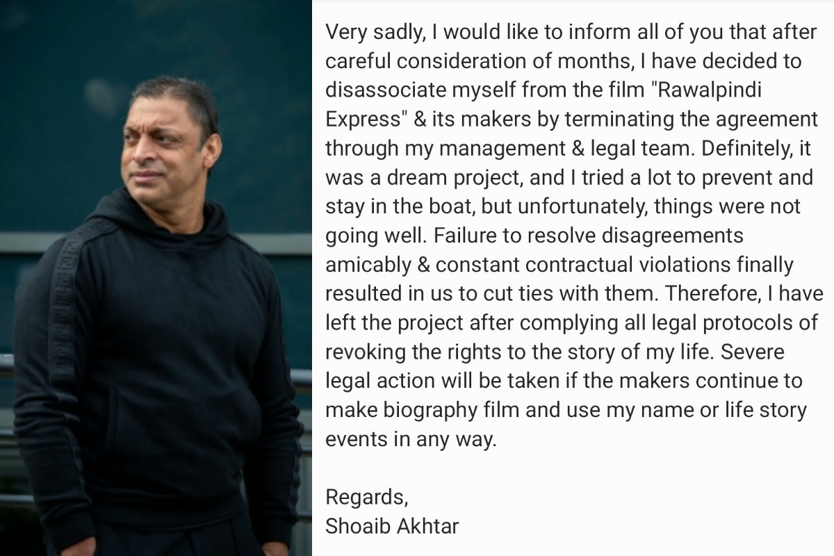 Shoaib Akhtar distances himself from "Rawalpindi Express" biopic
