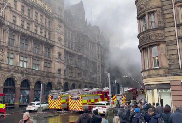 Emergency crews dealing with fire in former Jenners store