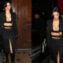 Kylie Jenner visits Paris wearing a daring black dress a la Bondage