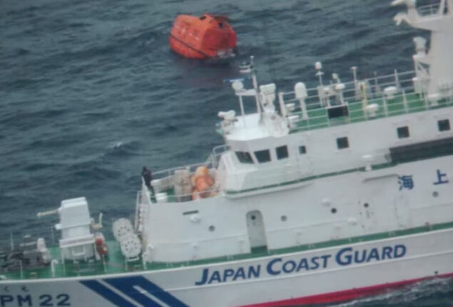 Eight died after cargo ship sinks off coast of Japan