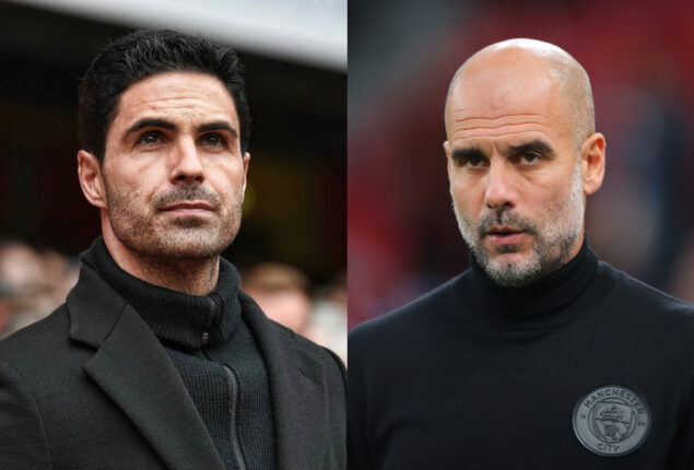 Pep Guardiola says ‘Arsenal reaping rewards of patience with Mikel Arteta’