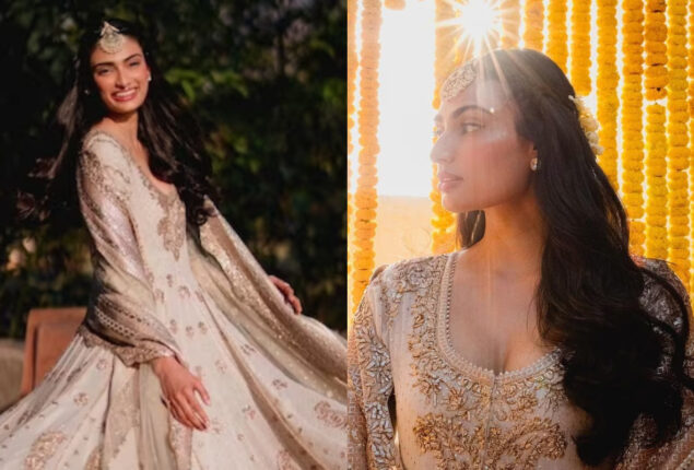 Haldi Ceremony, Athiya Shetty wore an Antique Ivory Anarkali that took 2000 hours to Embroider
