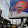 Canopy draping platform created for Pope in Congo collapse