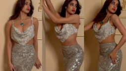 Janhvi Kapoor looks stunning in a sparkly & modern lehenga
