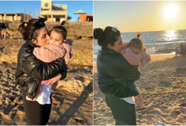 Sohai Ali Abro enjoying at beach with her family