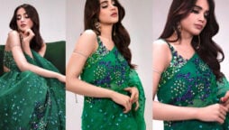 Aima Baig’s Shiny Emerald Green Saree Makes Hearts Race