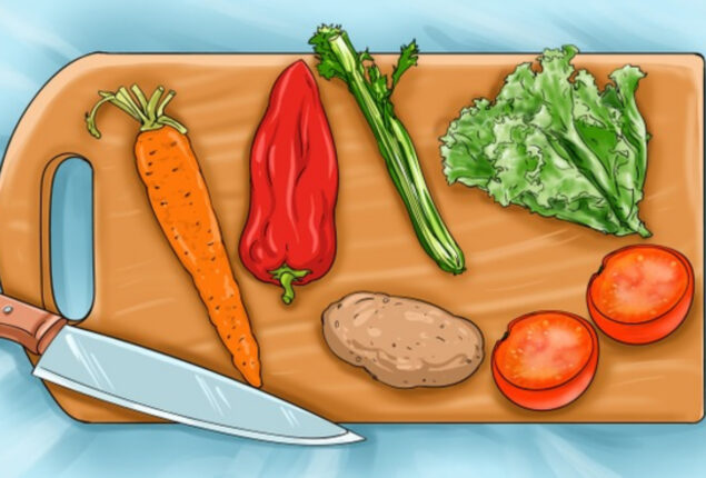 Brain Teaser: Find the unusual thing on the vegetable board picture 