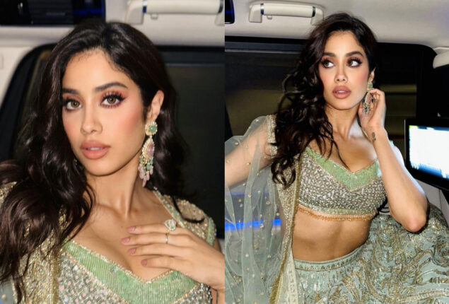 Janhvi Kapoor looks glamourous in green at Anant Ambani’s engagement