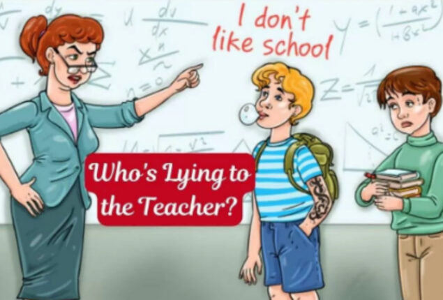Brain Teaser: Find the student lying to the teacher in 5 seconds
