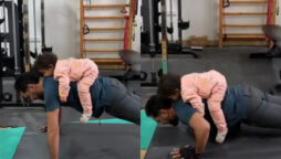 Viral: Daddy push-ups while holding his toddler daughter on his back
