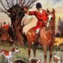 Optical Illusion: Spot Fox before the Huntsman in vintage picture