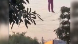 A drunk man hanging from a Telangana billboard gone viral