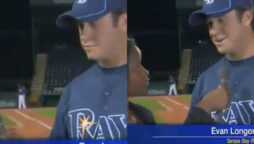 Viral Video: Baseball player saved female reporter with fast reflex