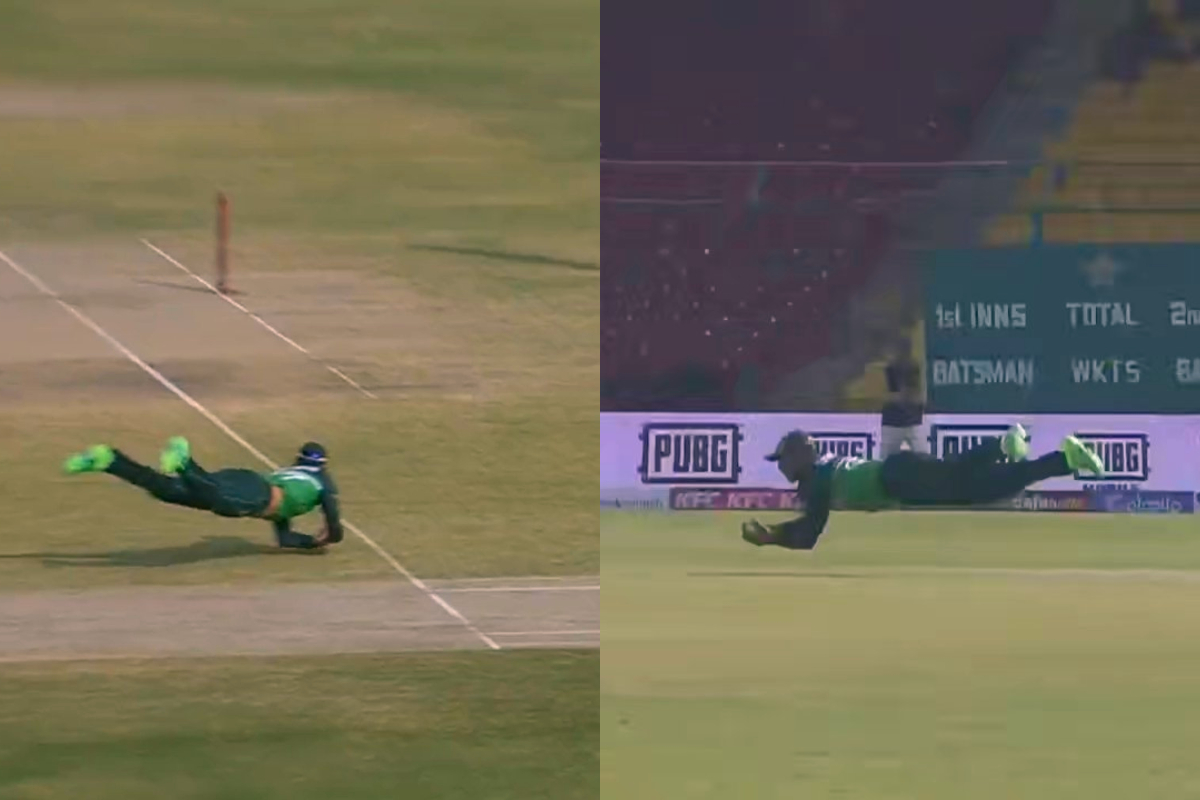 Agha Salman took incredible catch