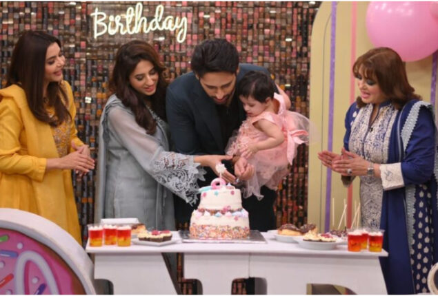 Salman Saeed celebrated his daughter’s birthday at Nida Yasir’s show