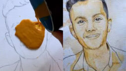 Artist pours chai on sketch to produce wonderful artwork: Watch