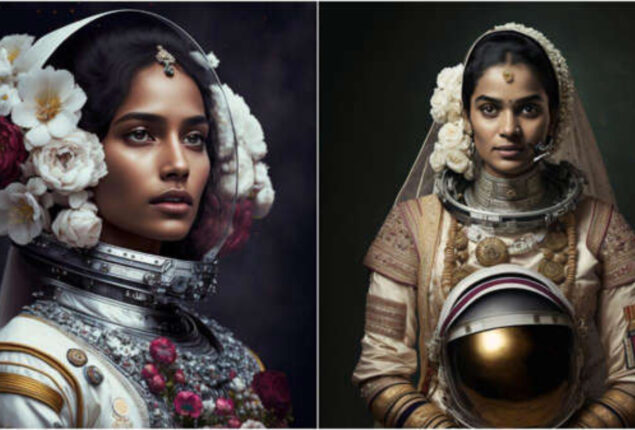 Artist uses artificial intelligence to picture astronauts as brides
