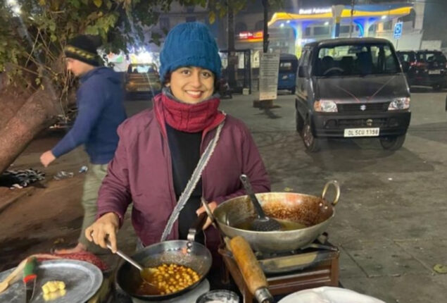 Woman with master degree in English literature open chai stall