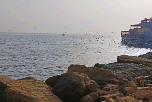 Young woman jumps into sea in Karachi