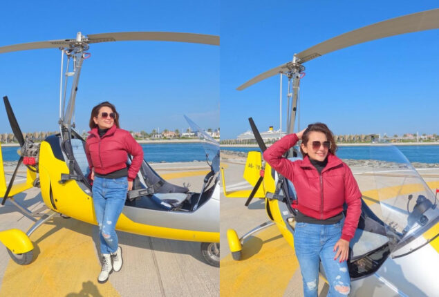 Watch video: Sumbul Iqbal enjoys gyrocopter ride in Dubai