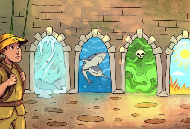 Brain Teaser: Help the Man in choosing the Escape Door in 21 secs!