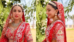 Ushna Shah looks mesmerizing in red on her wedding