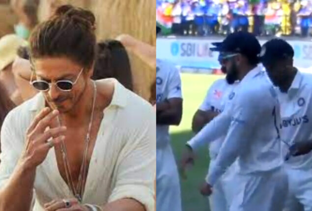 Shah Rukh Khan reacts to Virat and Jadeja dance steps