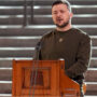 Ukraine president Volodomyr Zelensky paid tribute to soldiers