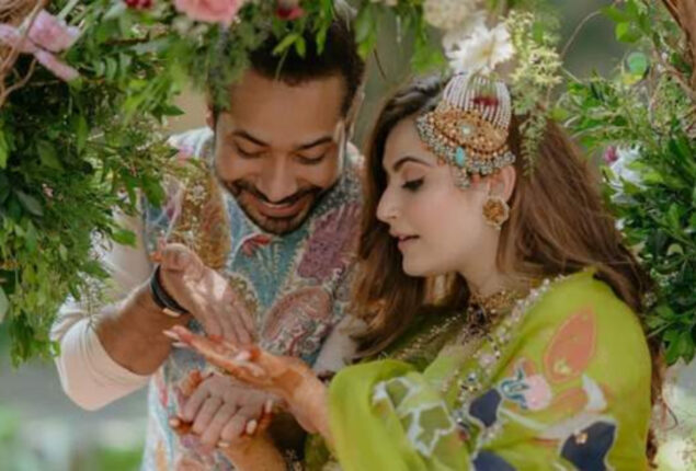 Abhishek Pathak and Shivaleeka Oberoi share lovely vibrant mehendi pictures