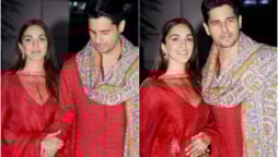 Sidharth Malhotra-Kiara Advani twin in red as they walk out of airport