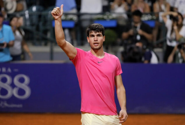 Carlos Alcaraz of Spain seized lead over Brazilian Mateus Alves