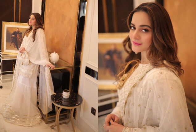 Aiman Khan looks ravishing in white outfit