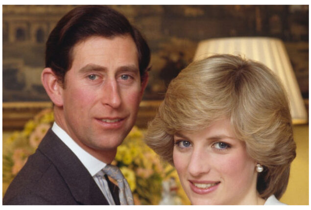 Despite similar height King Charles standing taller than Diana in photographs