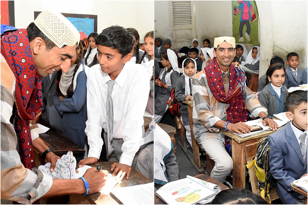 Dahani says "It was an honor to visit & meet teachers & students, of my primary school"