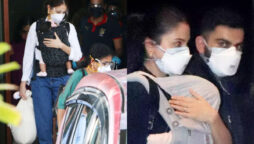 Vamika, Anushka Sharma and Virat Kohli arrive in Mumbai