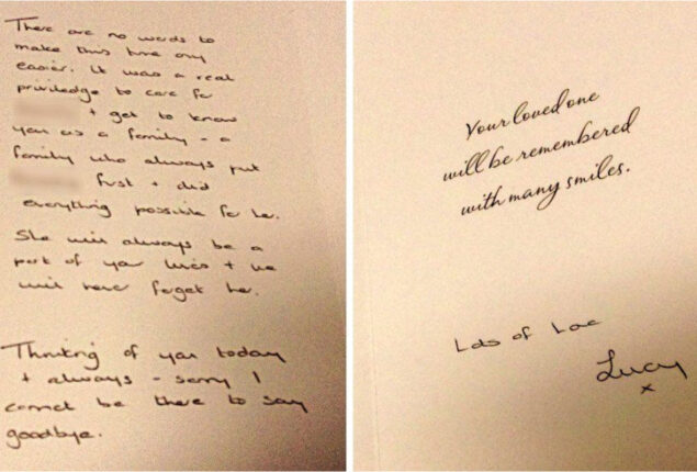 Nurse Lucy Letby sent card to grieving parents, says jury