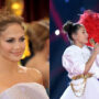 Jennifer Lopez thanks Emme for her assistance during the Super Bowl halftime performance